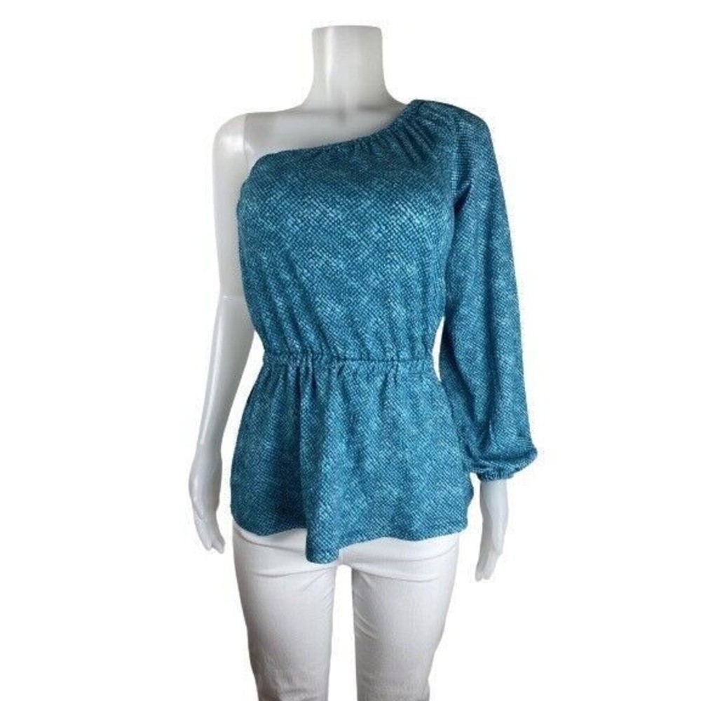 F. Michael Kors Top Size XS Multicolor Blue Blouse Balloon  Sleeve NWT $88